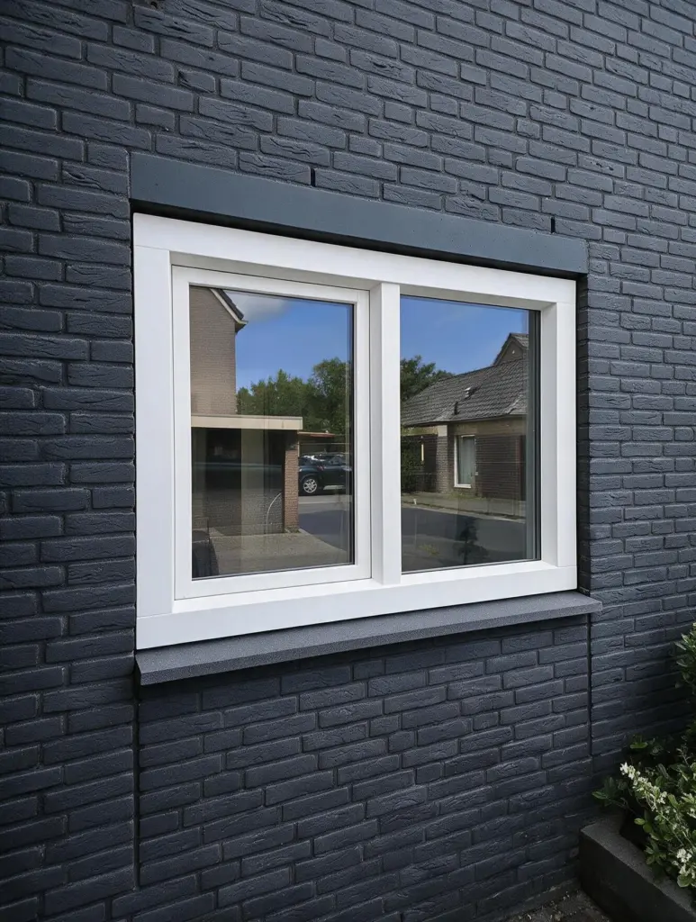 Opgeleverd GEALAN S 9000 NL reno kozijn, gemonteerd over het bestaande houten kozijn